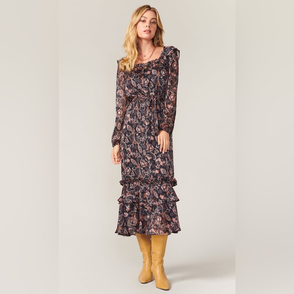 Greylin Liana Ruffled Midi Dress